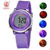 Montres-bracelets Design Montre pour Fille Femmes Sport numérique LCD 50M Plongée Violet bracelet en silicone dessin animé Enfants montre-bracelet Enfant Cadeau 230927