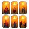 Candele Lampada Gesù Cristo LED Tealight Romantico pilastro luminoso Candela elettronica creativa senza fiamma a batteria Goccia 230921