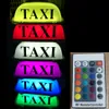 FAI DA TE LED TAXI Cab Sign Roof Top Car Super Bright Light cambio colore remoto batteria ricaricabile per TAXI Drivers262H