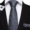 Näsdukar dibangu mode grå blommig gravata slips silkes slips 8cm jacquard slips för män affär bröllop fest SJT-7008