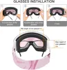 Occhiali da esterno Findway Maschere da sci per bambini Protezione 100% UV OTG Antiappannamento Resistenza al vento Visualizzazione HD Maschere da sci Attrezzatura da sci per bambini Età 3-8 230927