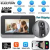 Sonnettes Elecpow 4.3 pouces Tuya judas vidéo sonnette caméra 1080P Smart Home porte vue caméra nuit PIR détection de mouvement porte cloche YQ230928