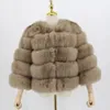 Women's Fur Faux Fur Pink Java QC1801 real fur coat women winter thick fur jacket short fur coat wholesale genuine short sleeve 230927