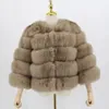 Damskie futra faux fur róża Java QC1801 Prawdziwa futrzana płaszcz Kobiety zima gruba kurtka futra krótka futra hurtowy oryginalny krótki rękaw 230927