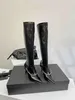 2023 pointed metal ring buckle cat heel short boots and long boots, with calf leather upper and sheepskin lining, women's shoes