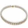 Charmant collier de perles AKoya blanches naturelles, 8-9mm, 18 pouces, fermoir en or 14 carats, 177y