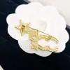 Designer diamant brosch varumärke stift stift kvinnor mens älskar gåva broscher 18k guld smycken bokstjärna stjärn stift våren ornament med låda