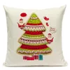 Taie d'oreiller motif d'arbre de Noël en lin taie d'oreiller décorative housse de coussin voiture maison canapé décor joyeux Noël 230928