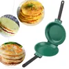 Pans Double Side Frying Pan Green Non-stick Flip With Ceramic Coating Pancake Maker For Household Kitchen Cookware