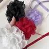 Choker 2023 Trending Big Chiffon Flower Necklace For Women Fashion Charming White Black Red Purple Party Collares
