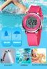 Montres-bracelets Design Montre pour Fille Femmes Sport numérique LCD 50M Plongée Violet bracelet en silicone dessin animé Enfants montre-bracelet Enfant Cadeau 230927