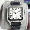 남성 디자이너 시계 광장 다이얼 자동 운동 패션 클래식 시계 블랙 40mm 다이얼 사파이어 미러 904L 스테인리스 스틸 케이스 Montre De Luxe Homme Gift Watch