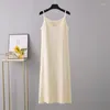 Casual Dresses HLBCBG Spring Summer 2023 Woman Sticked Tank Dress Long Camisole Vest Women Lose Cashmere Maix A-Line