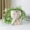 Vasi Girl Flower Pot Funny for Succulents Head piantatrice vaso vaso per interni piante per la scultura in resina pianta