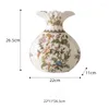 Vases Creative Ceramic Vase Chinese Retro Blue And White Porcelain Household Living Room Decoration Floral Arrangement