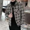 Mannen Trenchcoats 2024 Winter Mannen Jassen Wollen Jas Mode Plaid Casual Slim Fit Jas Steetwear Windjack Chaquetas Hombre