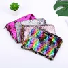 DHL60pcs Cosmetic Bags Women Polyester Double Sided Sequins Large Capacity Makeup Bag Mix Color