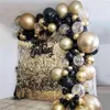 121 pièces ballon arc guirlande Kit Chrome or Latex noir ballons mariage bébé spectacle anniversaire Globos décorations 210719237w