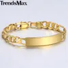 Trendsmax Bracelet pour bébé Chaîne Figaro remplie d'or Bracelet lisse Lien ID Bracelet pour bébé enfant garçons filles 5 mm 11 5 cm KGBM10304s