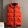 Gilet da uomo Gilet arancione Giacca da uomo senza maniche Autunno Hip Hop Streetwear Gilet Cappotto Piumino imbottito in cotone 230927