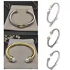 DY cabo pulseira manguito pulseiras DY pulsera jóias de aço inoxidável mulheres homens prata ouro pérola cabeça X em forma de fahion jóias designers presente de natal 7mm de largura