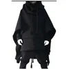 Men's Wool Blends Cape Medium Long Bat hoodie autumn winter wool coat men's individuality son Front short after long 230927