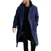 Heren Wolmixen Vintage Grote Kraagjassen Heren Winter Warme Dikke Windjacks Herenkleding Mode Losse Lange Bovenkleding Streetwear 230927