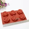 Backformen Hohe Qualität 6 Mulden Rose Blume Form Silikon Schokolade Fondant Pudding Gelee Süßigkeiten Cupcake Formen DIY Herramientas