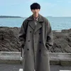 Misto lana da uomo Autunno-Inverno Cappotto di lana di media lunghezza Giacca a vento addensata Cappotto sciolto Grande Bello Parka Moda Abbigliamento quotidiano da uomo 230927