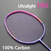 Raquetes de badminton mais leves 10u 52g cordas de fibra de carbono completa raquete de treinamento profissional tensão máxima 35lbs com sacos para adultos 230927