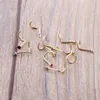 Mix Colors Rhinestone Nose Studs Screw Ring Bone Bar Body Piercing Jewelry Gold Silver Nose Pin260H