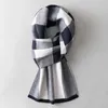 Halsdukar män ren ull halsduk för vinter rutig varm hals klassisk verksamhet 100 sjalar wraps kashmir lång foulard homme 230927