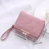 Nouveau bonbon couleur mode femmes porte-monnaie en cuir couleur unie Vintage court portefeuille perle moraillon dames filles porte-carte pochette