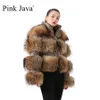 FURE FURE FUAX FUR PING Java QC19017 Prawdziwa futra płaszcza Kobieta zimowa kurtka moda prawdziwa futra szopa futer