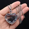 Pendant Necklaces Natural Gravel Shaped Wishing Bottle Glass Stainless Steels Necklace Clear Quartz Tiger Eye Lapis Lazuli Women Jewelry