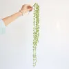 Kwiaty dekoracyjne Faux Ferns for Outdoor Symulacja wisząca Rattan Sztuczny soczysty kształt zieleni Bonsai Pionie z wazonem