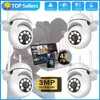 Objectif CCTV 3MP Caméras étanches extérieures Wifi 1/2 / 4PCS Caméra de sécurité de surveillance 4.0X Zoom Moniteur sans fil externe Piste Vision nocturne YQ230928