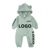 Barboteuses Body pour né barboteuses bébé garçons filles vêtements à manches longues solide sweats à capuche ours combinaison Costume infantile Onesies 3M24M 230927