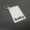 Sublimation heat transfer blank card key ring keychain Mother's Father's Day gift LOVE GRAD DAD MOM SENIOR Hollow out words photo printing