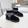 Ultra Mini Platform Bot Tasarımcı Botlar Kadın Avustralya Snow Boot Tasman Terlik Kış Süet Yün Yün Ayakkabı Sıcak Kabarık Ayak Bildir