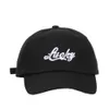 Boll Caps 2023 Versatile Vintage Lucky Letter broderad Cotton Baseball Cap Men's Outdoor Casual Women's Sunscreen Sun Hat X0928