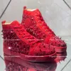 Designer Red Bottoms Platform Casual Shoes high tops Loafers Rivets Low Studed Customizable in 200 colors Mens Women Fashion red bottomes Sneakers Trainers