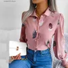 Damen Blusen Shirts F 2023 Neue Frauen Frühling Sommer Temperament Feder Laterne Hülse Polo-Shirt Für Damen Einreiher Tops T230928