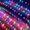 Strings Outdoor Kerst Netto Verlichting 8 Modi LED Mesh Lichtslinger Aansluitbaar Fairy Garden Boomstruiken Bruiloft Feestdecoraties