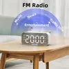 Relógios de mesa de mesa LED despertador digital com alto-falante Bluetooth Temperatura FM Radio Display Suporte TF Card Player Quarto Decoração de escritório 230921