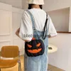 Totes Halloween drôle citrouille 2023 automne nouvelle mode personnalisé créatif tendance épaule sac pour femme biais Bag11blieberryeyes