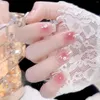 False Nails Pearl & Flower Decorations Fake Easy To Apply Remove For Professional Nail Salon