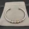 Rseo Cable Pulsera Diseñador Dy Bangle Joyería de Moda Mujer Oro Rosa Plata Blanco Azul Perla Diamante Joyería Regalo de Fiesta para Hombres