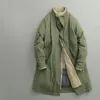 Piumino da uomo Parka invernale giapponese retrò colletto alla coreana lungo imbottito in cotone Causla allentato High Street soprabito giacche a vento abiti maschili 230927