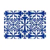 Tapis Carrelage Marocain - Paillasson Bleu Cobalt Tapis Tapis Tapis Coussin Antidérapant Coussin Avant Pièce Couloir Cuisine Chambre Balcon Toilette